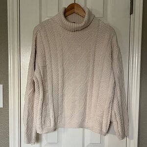 Vintage Santa Barbara Clothing Co. white cream cotton Turtleneck Sweater - large